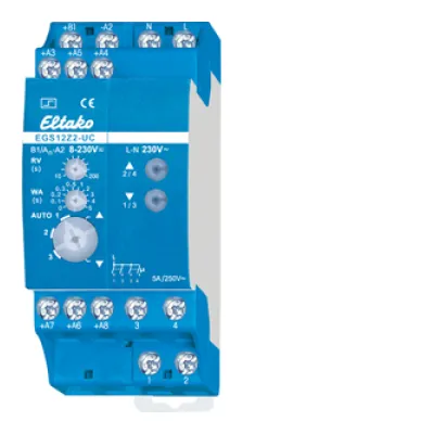 Eltako Stromstoß-Gruppenschalter EGS12Z2-UC | 2+2 Schließer | 8–230V AC/DC | 5A | für 2 Motoren | DIN-Schiene | 2TE