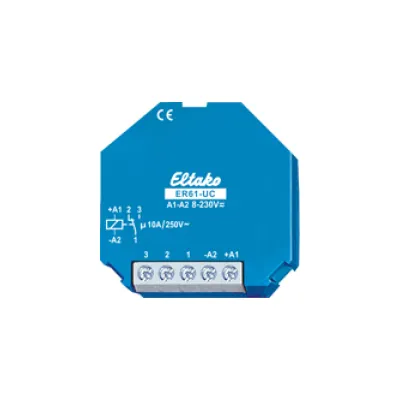 Eltako Schaltrelais ER61-UC | 1 Wechsler 10A 250V | Universal 8–230V AC/DC | Unterputz | geräuscharm