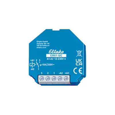 Eltako Schaltrelais ER61-UC | 1 Wechsler 10A 250V | Universal 8–230V AC/DC | Unterputz | geräuscharm