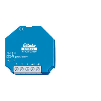 Eltako Schaltrelais ER61-UC | 1 Wechsler 10A 250V | Universal 8–230V AC/DC | Unterputz | geräuscharm