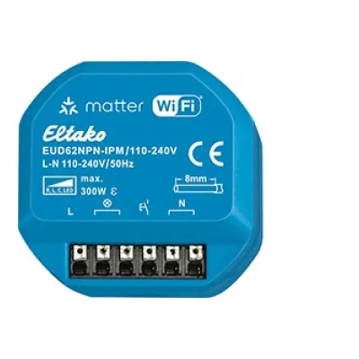 Eltako Universal-Dimmaktor IP EUD62NPN-IPM | Wi-Fi | Matter | 300W LED | Unterputz | Alexa, Google, HomeKit | blau