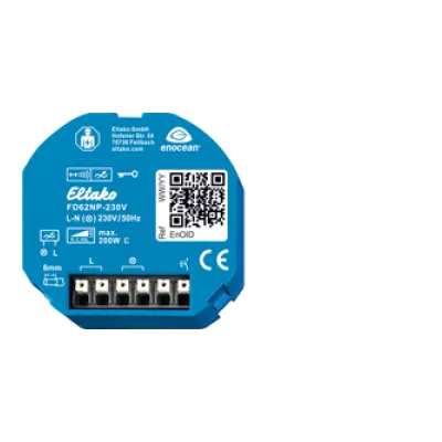 Eltako Funk-Universal-Dimmaktor FD62NP-230V | Unterputz | 230V AC | 200W LED/Glühlampe | 868MHz Rollingcode | Blau