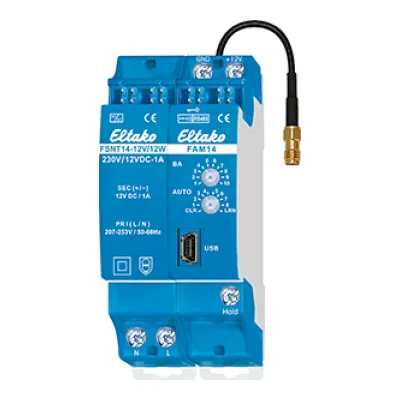 Eltako Funk-Antennenmodul FAM14 | 30014000 | RS485-Bus | 126 Kanäle | Schaltnetzteil 230V | 868 MHz | REG | Blau