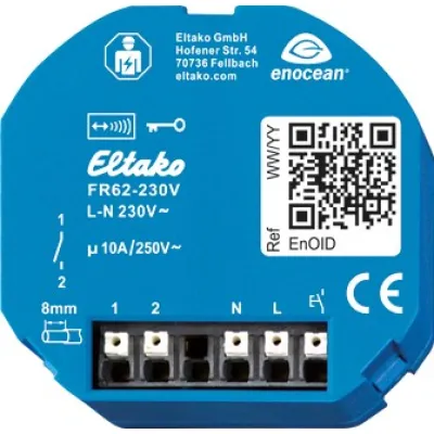 Eltako Funk-Relaisaktor FR62-230V 30100540 | Unterputz Schaltaktor 10A 230V AC | 1 Schließer/Öffner | 868 MHz | Blau