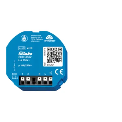 Eltako Funk-Relaisaktor FR62-230V 30100540 | Unterputz Schaltaktor 10A 230V AC | 1 Schließer/Öffner | 868 MHz | Blau