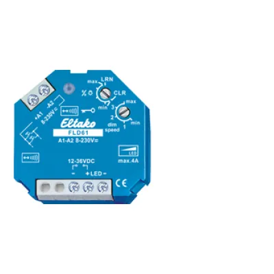 Eltako PWM-LED-Dimmschalter FLD61 / 30100837 | Funkaktor | 12-36V DC | 4A | 144W | bidirektionaler Funk | Aufputz | IP20