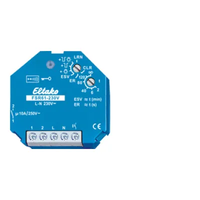 Eltako Funkaktor Stromstoßrelais FSR61-230V | 1 Schließer 10A | Unterputz | bidirektional | 868 MHz | blau