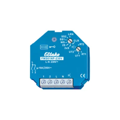 Eltako FMS61NP-230V Funk-Stromstoßschalter 1+1 Schließer 10A | Unterputz | Repeater | blau