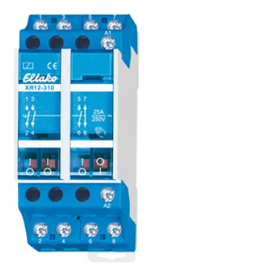 Eltako Installationsschütz XR12-310-230V | 25A 230V/AC | 3 Schließer 1 Öffner | DIN-Schiene | IP20 | Reiheneinbau