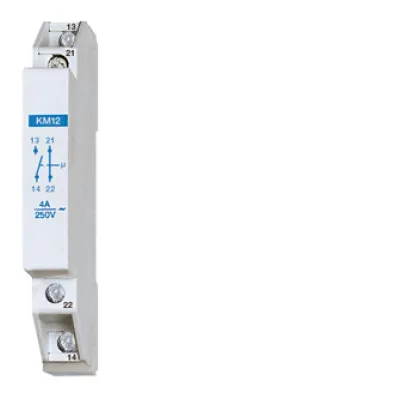 Eltako Kontaktmodul KM12 20000030 | 1 Schließer 1 Öffner | 4A 250V AC | Signalschalter | 0,5 TE | anrastbar