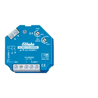 Eltako LED-Dimmschalter ELD61/12-36V DC 61100865 | LED-Dimmer bis 4A | PWM | Memory | Unterputz | Blau