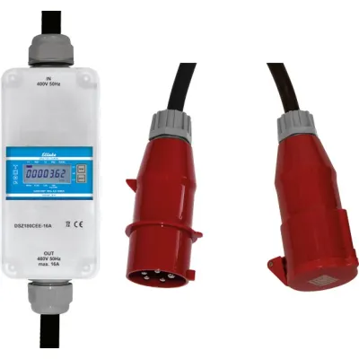 Eltako Mobiler Drehstromzähler DSZ180CEE-16A MID geeicht | 16A CEE-Stecker | 1,5m Kabel | IP54 | digital