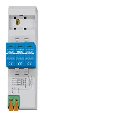 ELTAKO Überspannungsableiter MUA-100 28380000 | Typ 1+2+3 | 12,5 kA | modular | für Wallbox, PV-Anlage, Neubau