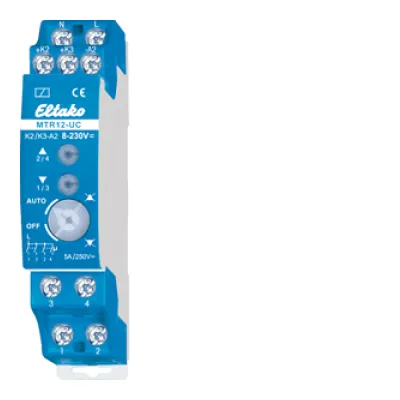Eltako Motor-Trennrelais MTR12-UC 22400601 | 2+2 Schließer | 5A 250V AC | für 2 Motoren | REG | 8–230V UC | stromsparend