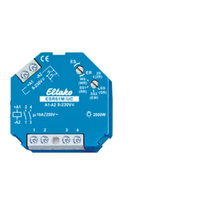 Eltako Stromstoßrelais ESR61M-UC | 1+1 Schließer | 10A 250V AC | 8–230V UC | potenzialfrei | Aufputz | max. 2000W