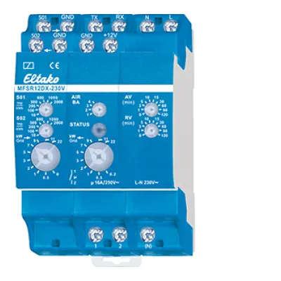 Eltako Multifunktions-Stromrelais MFSR12DX-230V | Zeitrelais 230V AC | 1 Schließer 16A | DIN-Schiene