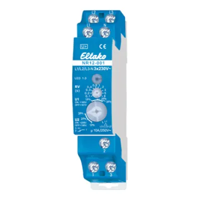 Eltako NR12-001-3x230V Netzüberwachungsrelais | 10A | Drehfeldüberwachung | DIN-Schiene | 1 Wechsler