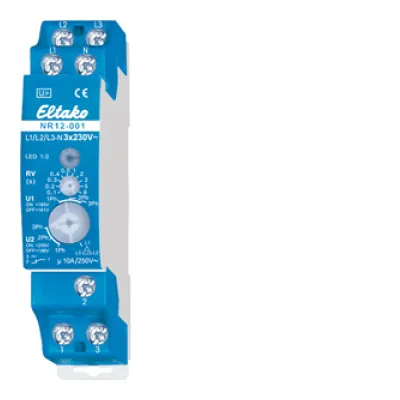 Eltako NR12-001-3x230V Netzüberwachungsrelais | 10A | Drehfeldüberwachung | DIN-Schiene | 1 Wechsler