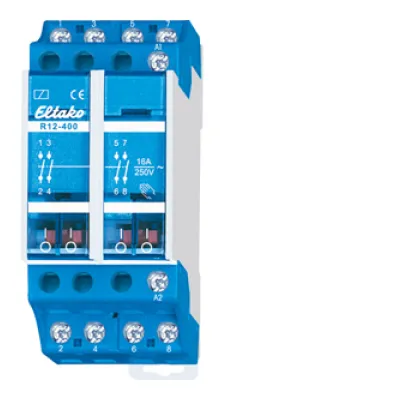 Eltako Schaltrelais R12-400-230V | 4 Schließer | 16A | 230V AC | DIN-Schiene | Handbetätigung | Schaltanzeige