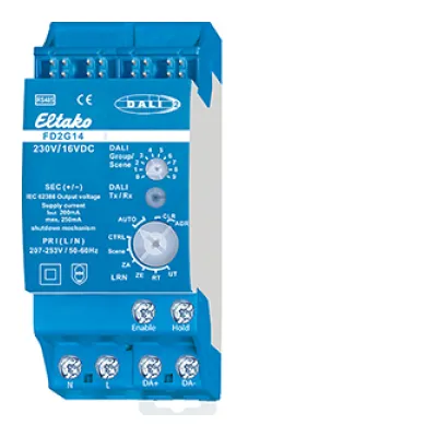 Eltako DALI-2 Gateway FD2G14 30014045 | RS485-Bus | REG 2TE | bidirektional | EnOcean kompatibel | IP20 | 230V