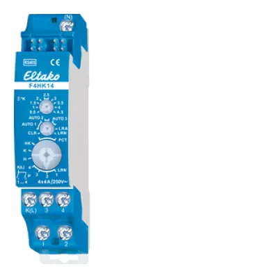 Eltako F4HK14 Heiz-Kühl-Relais | 4-Kanal RS485-Bus-Aktor | 4x4A 250V AC | REG Funkbus | 1TE | bidirektional