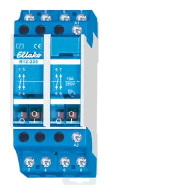 Eltako Schaltrelais R12 | 230V AC | 2 Schließer | 2 Öffner | 16A | DIN-Schiene | 2TE | mechanisch