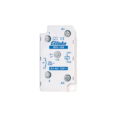 Eltako R91-100-12V | Schaltrelais | 1 Schließer | 10A 250V AC | 12V AC | Handbetätigung | Schaltanzeige