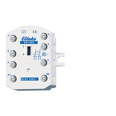 Eltako Schaltrelais R81-002-230V | 2 Wechsler 10A | 230V AC | Aufputz | Installationsrelais | 2,3 TE | Einbautiefe 32mm