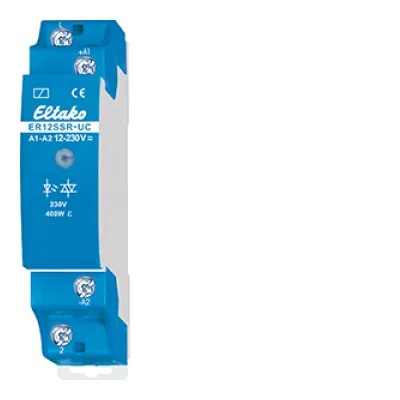 Eltako ER12SSR-UC Solid-State-Relais | 230V AC | 400W | geräuschlos | potenzialfrei | DIN-Schiene | LED-Anzeige