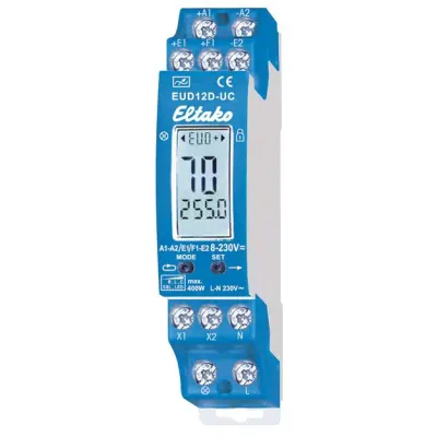 Eltako Universal-Dimmschalter EUD12D-UC | 400W | Multifunktion | REG | Power MOSFET | dimmbar für LED/ESL | Blau