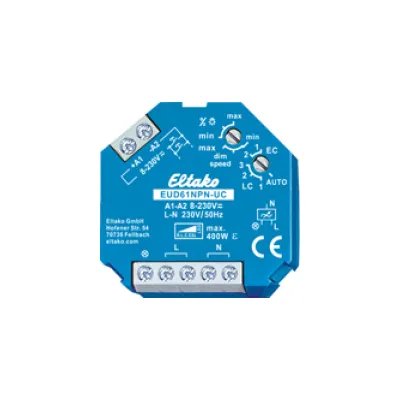 Eltako Universal-Dimmschalter EUD61NPN-UC | Dimmer 400W 230V Unterputz | LED Halogen ESL | Lichtwertspeicher