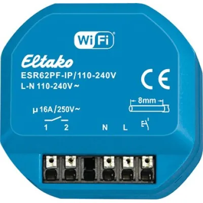 Eltako Stromstoß-Schaltrelais ESR62PF-IP/110-240V | WiFi-Unterputz-Aktor 16A | HomeKit & Matter | potenzialfrei | IP20