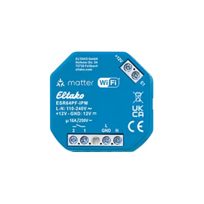 ELTAKO Stromstoß-Schaltrelais ESR64PF-IPM 30064021 | Matter Wi-Fi | Unterputz | 1 Schließer 16A | HomeKit