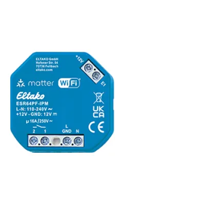 ELTAKO Stromstoß-Schaltrelais ESR64PF-IPM 30064021 | Matter Wi-Fi | Unterputz | 1 Schließer 16A | HomeKit