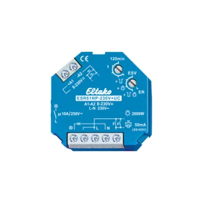 Eltako Stromstoß-Schaltrelais ESR61NP-230V+UC | 1 Schließer 10A | 8–230V UC | Unterputz | Rückfallverzögerung | 2000W