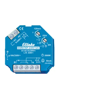 Eltako Stromstoß-Schaltrelais ESR61NP-230V+UC | 1 Schließer 10A | 8–230V UC | Unterputz | Rückfallverzögerung | 2000W