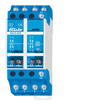 Eltako Stromstoßschalter XS12 230V AC | 2 Schließer, 2 Öffner | 25A | DIN-Schiene | mechanisch