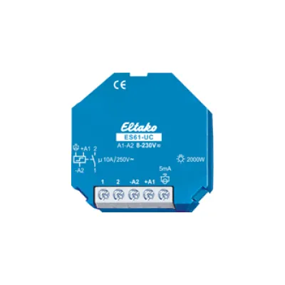 Eltako Stromstoßschalter ES61-UC 61100501 | 1 Schließer | 8–230V UC | 10A | potenzialfrei | Einbau | 18mm