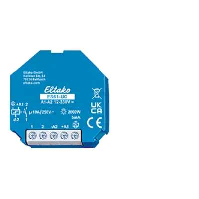 Eltako Stromstoßschalter ES61-UC 61100501 | 1 Schließer | 8–230V UC | 10A | potenzialfrei | Einbau | 18mm