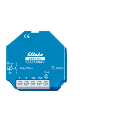 Eltako Stromstoßschalter ES61-UC 61100501 | 1 Schließer | 8–230V UC | 10A | potenzialfrei | Einbau | 18mm