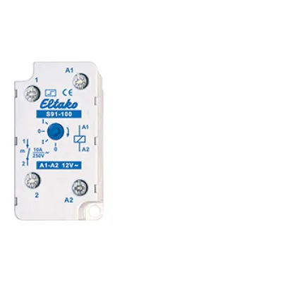 Eltako Stromstoßschalter S91-100-12V | 1 Schließer 10A 250V AC | 12V AC | Handbetätigung | Schaltanzeige