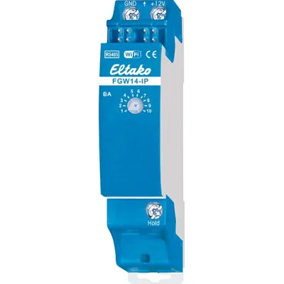 ELTAKO Gateway FGW14WL-IP 30014051 | RS485 REG | IP-Schnittstelle LAN/WLAN | MQTT | 12V DC | 1TE | IP20