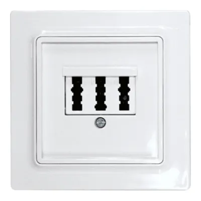 ELTAKO TAE-Abdeckung 3-fach TAE55E/3-wg | für Rutenbeck TAE-Dosen | E-Design55 | 55x55 mm | Thermoplast | reinweiß