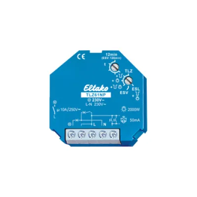 Eltako TLZ61NP-230V | Treppenlicht-Zeitschalter | 230V | 10A | Unterputz | 1-12 Min | für LED/ESL