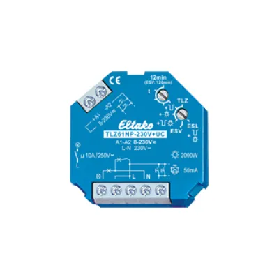 Eltako TLZ61NP-230V+UC | Treppenlicht-Zeitschalter | 1 Schließer | Unterputz | 230V | 10A | Zeit einstellbar