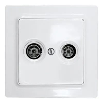 Eltako TV/RF Abdeckung TV55E/2-am | 2-fach Antennen-Steckdosen Abdeckung | 55x55 mm | Kunststoff matt | anthrazit