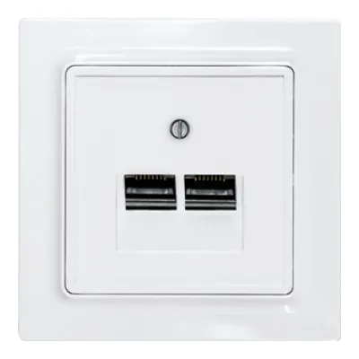 Eltako UAE/IAE Abdeckung 2-fach UAE55E/2-wg | Netzwerkdosen für E-Design55 Rahmen | 55x55 mm | Kunststoff | reinweiß