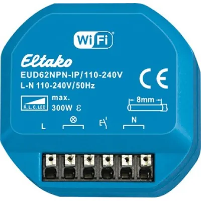 Eltako Universal-Dimmaktor IP EUD62NPN-IP/110-240V | Unterputz-WiFi Dimmer | HomeKit & Matter | 300W LED | IP20 | Blau