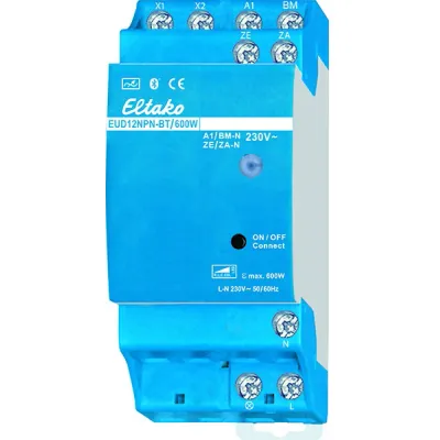 Eltako Universal-Dimmschalter EUD12NPN-BT/600W-230 | 400W | REG | Schaltuhr | Phasenanschnitt & Phasenabschnitt | Blau