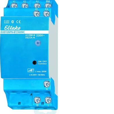 Eltako Universal-Dimmschalter EUD12NPN-BT/600W-230 | 400W | REG | Schaltuhr | Phasenanschnitt & Phasenabschnitt | Blau
